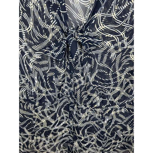 NEW jones wear black blouse front tie button front size 16 - Picture 2 of 4